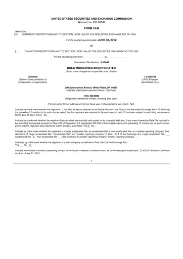 Thumbnail LCI Industries
 10-Q Quarterly Report FY2012 