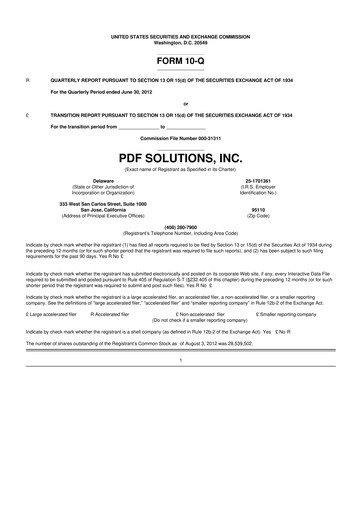 Thumbnail PDF Solutions 10-Q Quarterly Report FY 