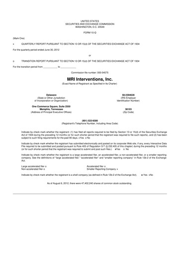 Miniature ClearPoint Neuro 10-Q Rapport trimestriel 2012 