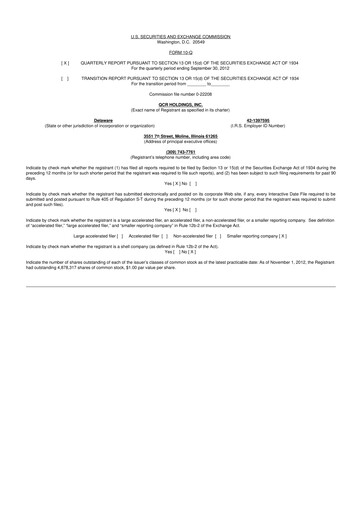 Thumbnail QCR Holdings
 10-Q Quarterly Report FY2012 