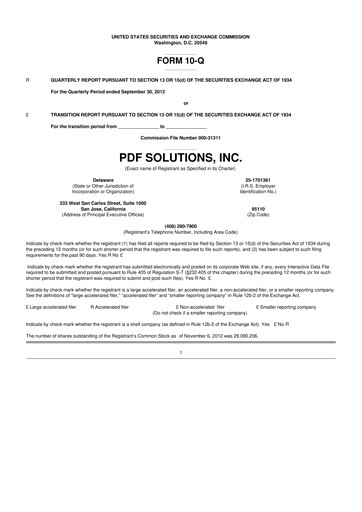 Thumbnail PDF Solutions 10-Q Quarterly Report FY2012 