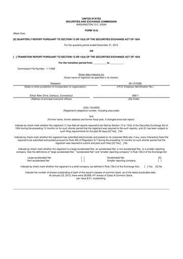 Thumbnail Ethan Allen
 10-Q Quarterly Report FY2013 