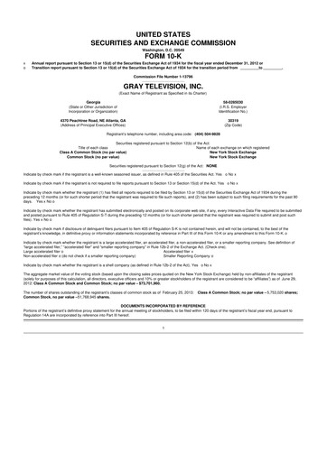 Thumbnail Gray Media
 10-K Annual Report 2012