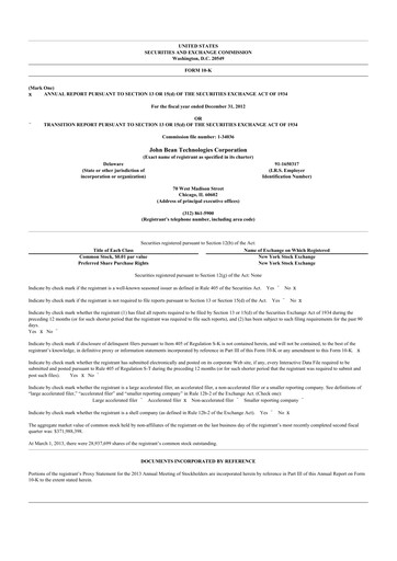 Thumbnail JBT Marel Corporation 10-K Annual Report 2012