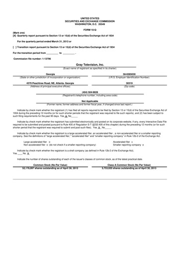 Miniature Gray Media
 10-Q Rapport trimestriel 2013 