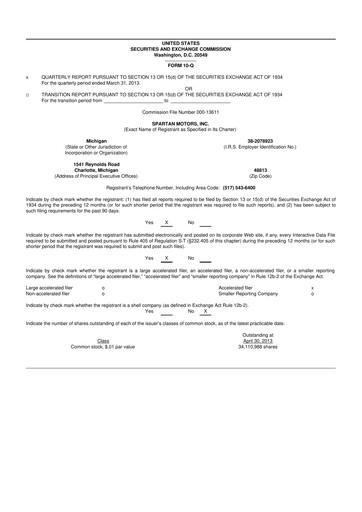 Thumbnail The Shyft Group 10-Q Quarterly Report FY2013 
