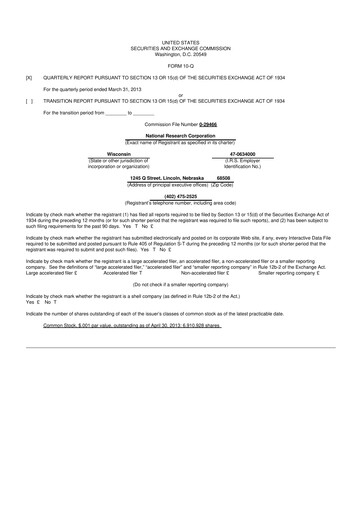 Thumbnail NRC Health
 10-Q Quarterly Report FY2013 