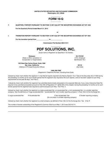Thumbnail PDF Solutions 10-Q Quarterly Report FY2013 