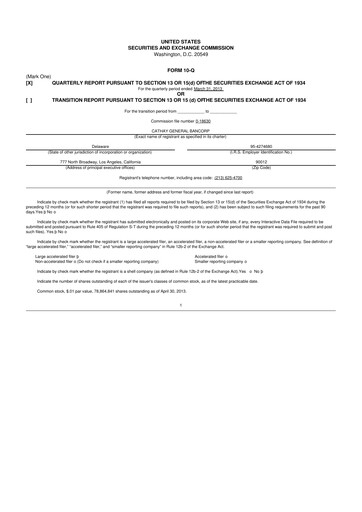Thumbnail Cathay General Bancorp 10-Q Quarterly Report FY2013 