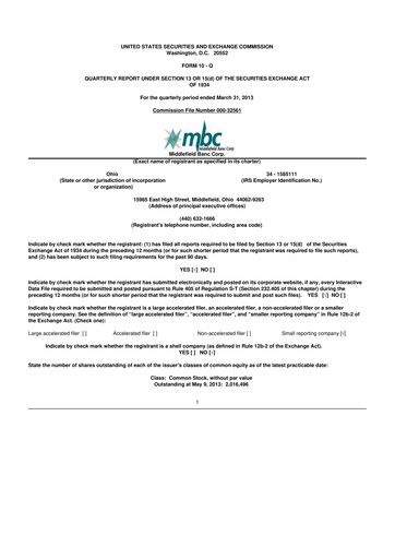 Vorschaubild Middlefield Banc
 10-Q Quartalsbericht 2013 