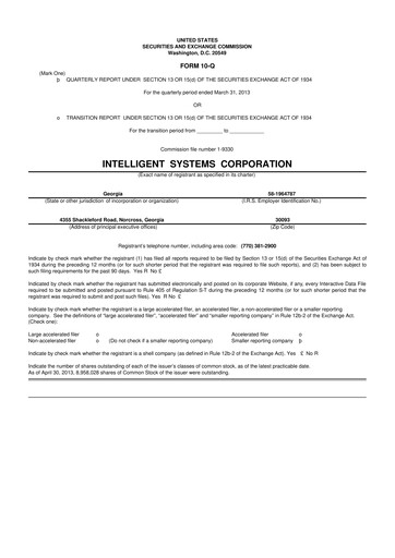 Miniature CoreCard 10-Q Rapport trimestriel 2013 