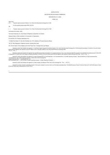 Thumbnail Hovnanian Enterprises
 10-Q Quarterly Report FY2013 