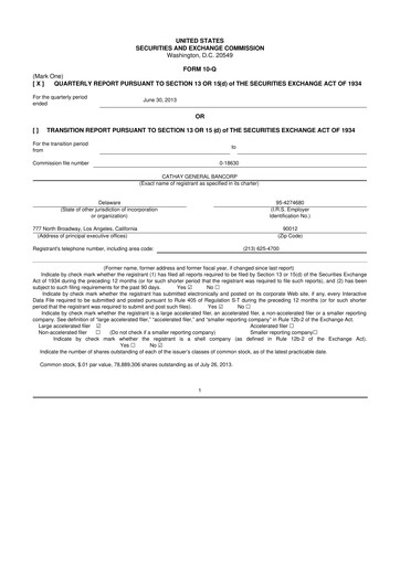 Thumbnail Cathay General Bancorp 10-Q Quarterly Report FY2013 