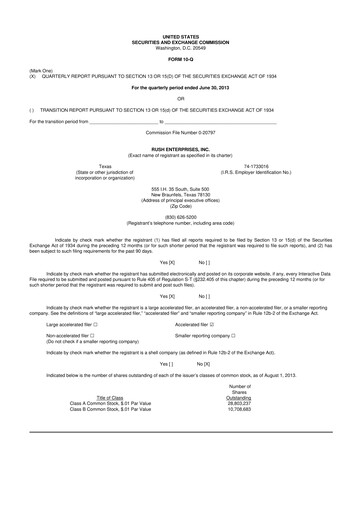 Miniature Rush Enterprises
 10-Q Rapport trimestriel 2013 