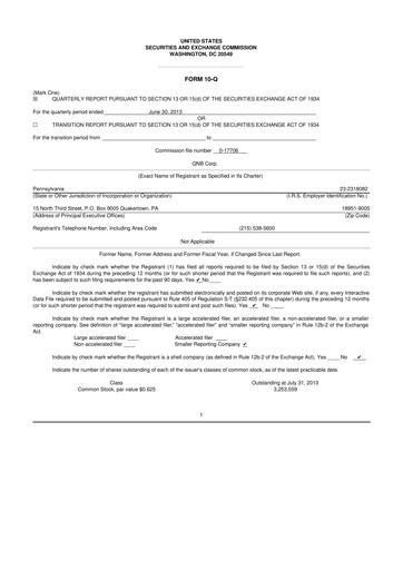 Thumbnail QNB Corp. 10-Q Quarterly Report FY2013 