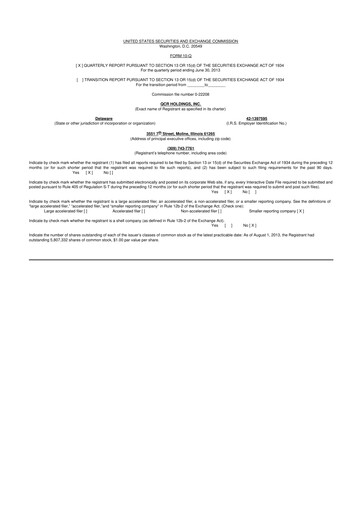 Thumbnail QCR Holdings
 10-Q Quarterly Report FY2013 
