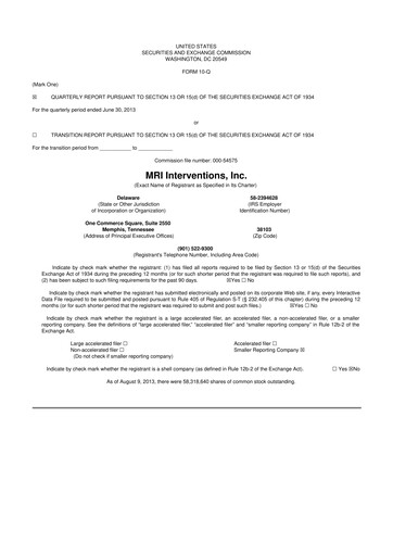 Miniature ClearPoint Neuro 10-Q Rapport trimestriel 2013 