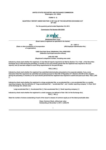 Vorschaubild Middlefield Banc
 10-Q Quartalsbericht 2013 