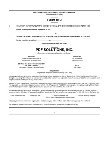 Thumbnail PDF Solutions 10-Q Quarterly Report FY2013 