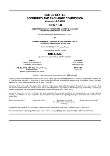 Vorschaubild Unifi 10-Q Quartalsbericht 2014 