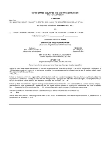 Thumbnail LCI Industries
 10-Q Quarterly Report FY2013 