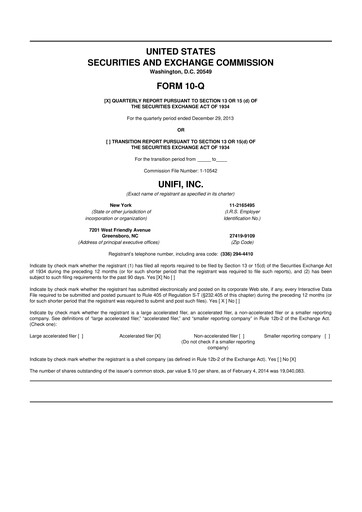 Vorschaubild Unifi 10-Q Quartalsbericht 2014 