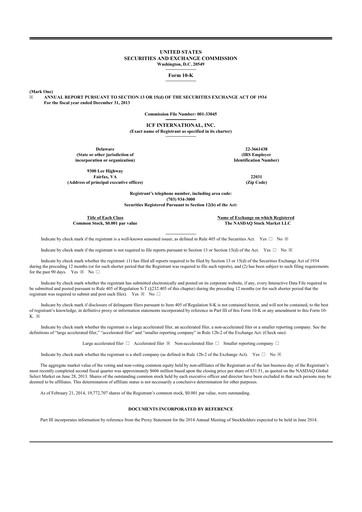 Thumbnail ICF International 10-K Annual Report 2013