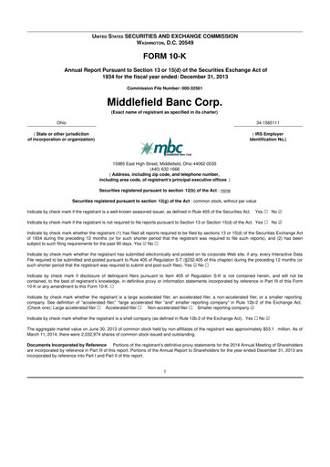 Vorschaubild Middlefield Banc
 10-K Jahresbericht 2013