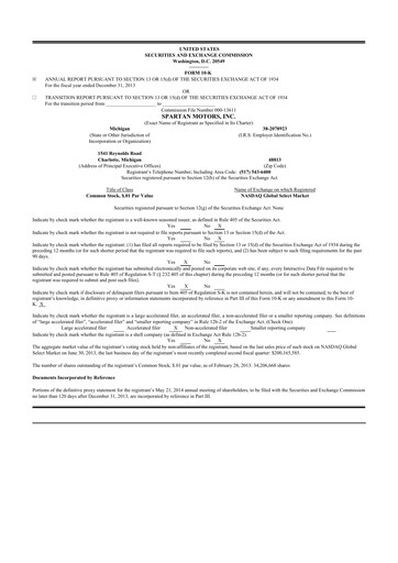 Thumbnail The Shyft Group 10-K Annual Report 2013