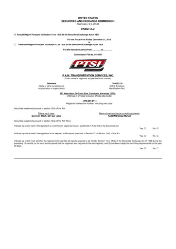 Thumbnail PAMT Corp 10-K Annual Report 2013