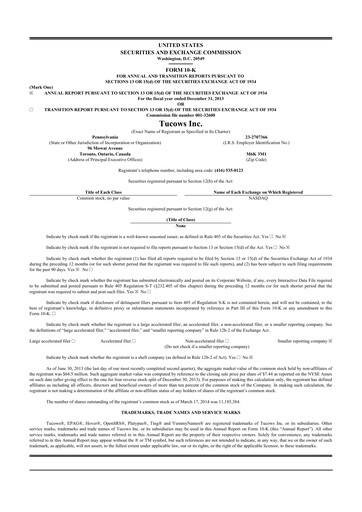 Thumbnail Tucows 10-K Annual Report 2013