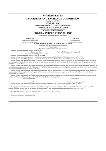 Thumbnail BIO-key International
 10-K Annual Report 2013