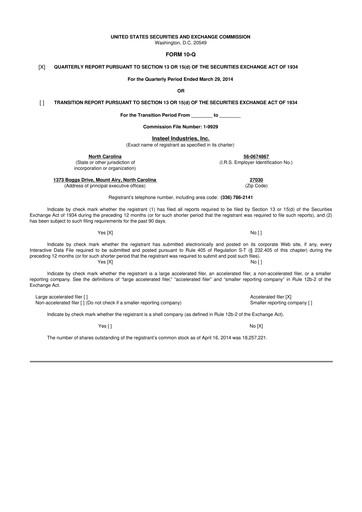 Thumbnail Insteel Industries 10-Q Quarterly Report FY2014 