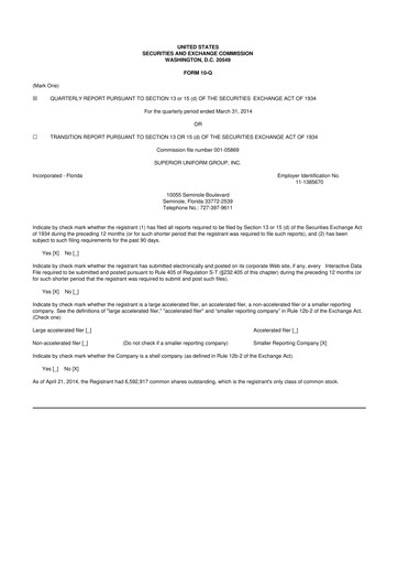 Vorschaubild Superior Group of Companies 10-Q Quartalsbericht 2014 