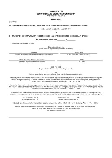 Thumbnail Ethan Allen
 10-Q Quarterly Report FY2014 
