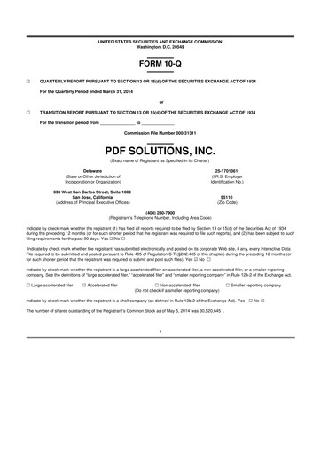 Thumbnail PDF Solutions 10-Q Quarterly Report FY2014 