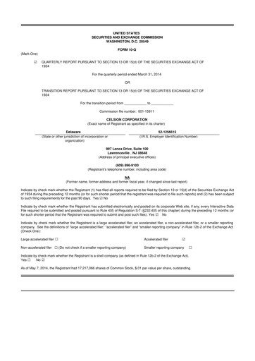 Miniature Imunon 10-Q Rapport trimestriel 2014 