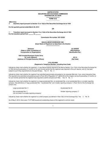 Thumbnail Build-A-Bear Workshop 10-Q Quarterly Report FY2014 