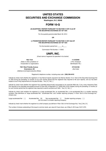 Vorschaubild Unifi 10-Q Quartalsbericht 2014 