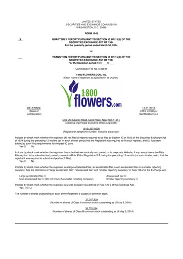 Thumbnail 1-800-Flowers.com, Inc.
 10-Q Quarterly Report FY2014 