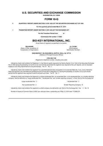Thumbnail BIO-key International
 10-Q Quarterly Report FY2014 