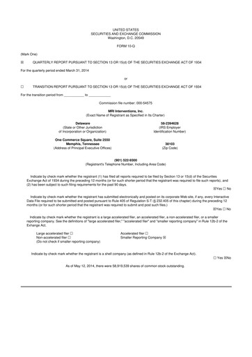 Miniature ClearPoint Neuro 10-Q Rapport trimestriel 2014 