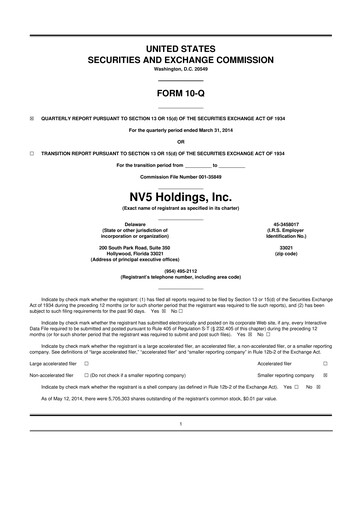 Thumbnail NV5 Global
 10-Q Quarterly Report FY2014 