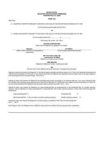 Miniature Imunon 10-Q Rapport trimestriel 2014 