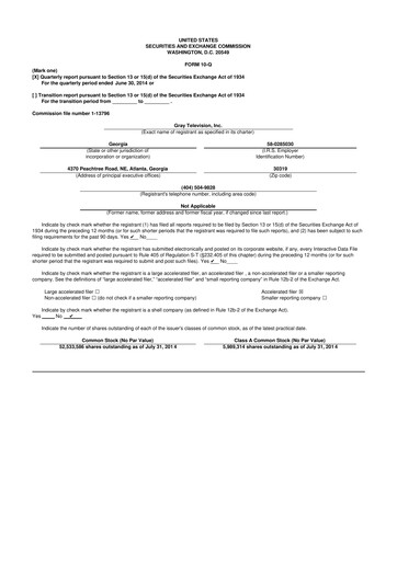 Miniature Gray Media
 10-Q Rapport trimestriel 2014 