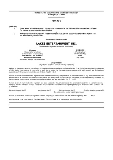 Thumbnail Golden Entertainment
 10-Q Quarterly Report FY2014 