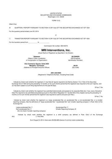 Miniature ClearPoint Neuro 10-Q Rapport trimestriel 2014 