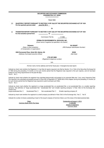 Miniature Perma-Fix Environmental Services 10-Q Rapport trimestriel 2014 