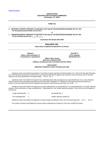 Thumbnail BioLargo 10-Q Quarterly Report FY2014 