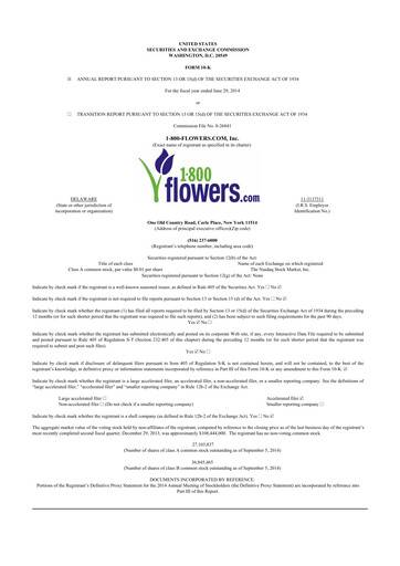 Thumbnail 1-800-Flowers.com, Inc.
 10-K Annual Report 2014